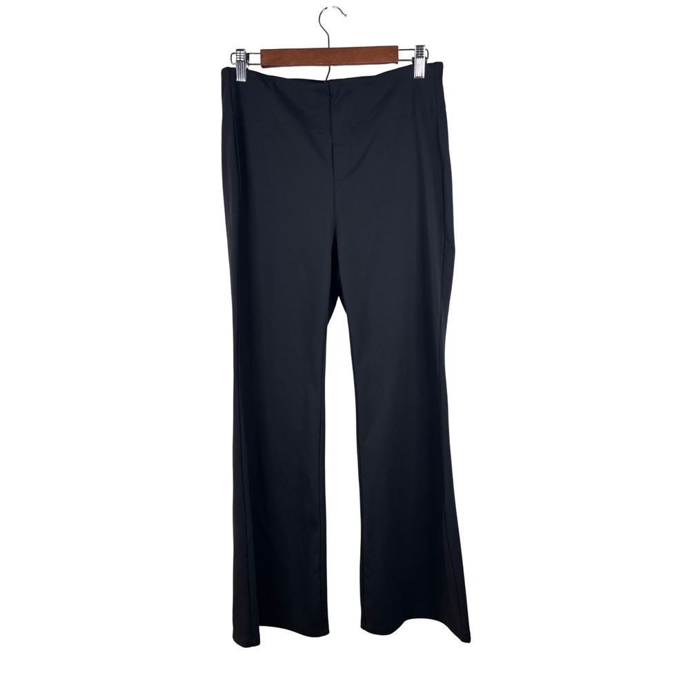 Halara Work Pants L Flex High Waisted Back Side Pocket Slight Flare Black 7008-L - Picture 2 of 11